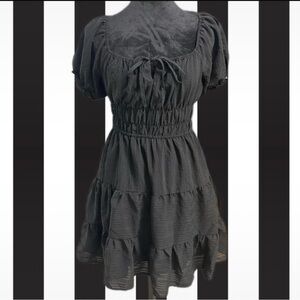 Liberty Love Black Textured Midi Dress